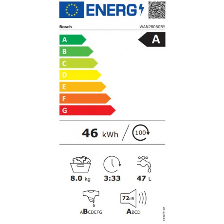 Bosch WAN28060BY Πλυντήριο Ρούχων 8kg 1400 Στροφών  