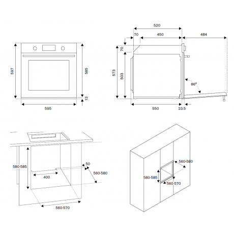 Bertazzoni F60 11 MOD P L X/23 + P60 4CER MOD NE Πυρολυτικό Σετ Εντοιχισμού Inox 