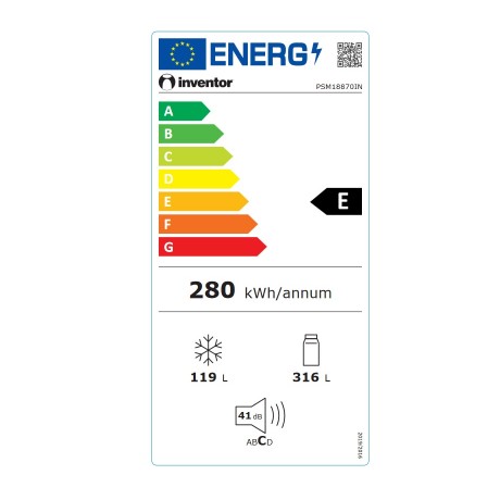 Inventor PSM18870IN Ψυγειοκαταψύκτης 435lt Total NoFrost Υ188xΠ70xΒ66.6εκ. Inox  