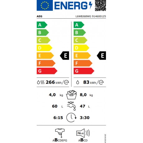 AEG L6WNJ68WG Πλυντήριο Στεγνωτήριο