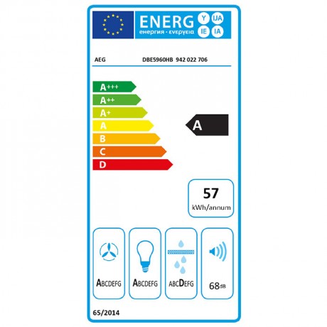 AEG DBE5960HB Απορροφητήρας Καμινάδα 90cm Inox