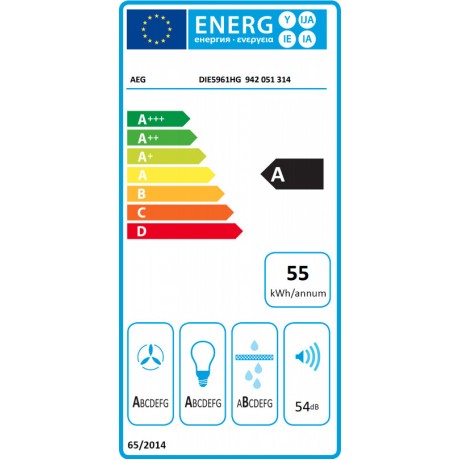 AEG DIE5961HG Απορροφητήρας Καμινάδα 90cm Inox