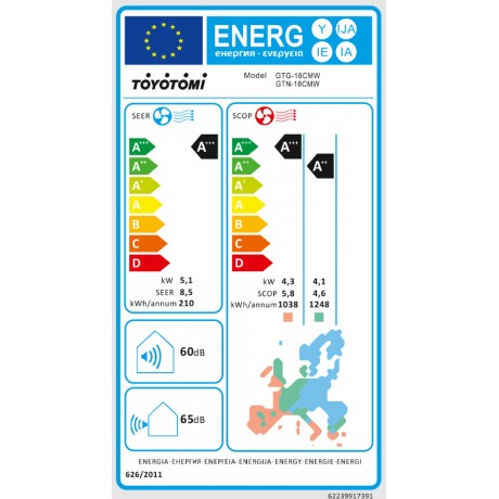 Toyotomi Gosai GTN-18CMW/GTG-18CMW Κλιματιστικό Inverter 18000 BTU A+++/A++ με Ιονιστή και WiFi