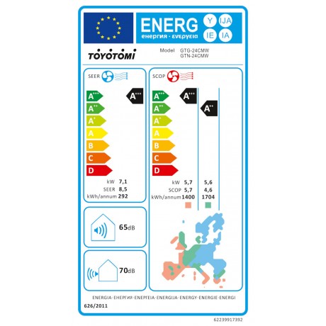 Toyotomi Gosai GTN-24CMW/GTG-24CMW Κλιματιστικό Inverter 24000 BTU A+++/A++ με Ιονιστή και WiFi