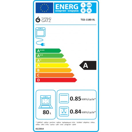 Thermogatz TGS 1180 XL Εντοιχιζόμενος Φούρνος 80lt Inox 04.405.212