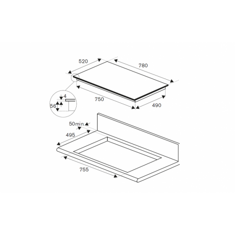 Bertazzoni P78 4I 1M 30NVS Αυτόνομη Επαγωγική Εστία 78εκ Black 8057971105083 