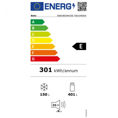 Beko B5RCNE594ZXB Ψυγειοκαταψύκτης NoFrost Υ187xΠ78xΒ76εκ. Inox