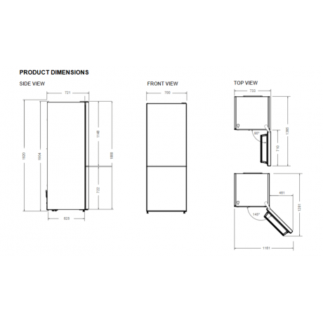 Bertazzoni RBM70F4FBNC Ψυγειοκαταψύκτης 481lt Total NoFrost Υ192xΠ70xΒ72.1εκ Μαύρο Κρύσταλλο