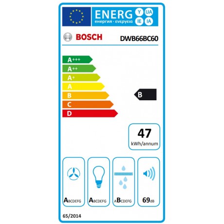 Bosch DWB66BC60 Απορροφητήρας Καμινάδα 60cm Μαύρος