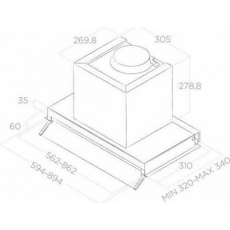 Elica Boxin IX/A/60 Μηχανισμός Απορρόφησης 60cm Inox PRF0097835B