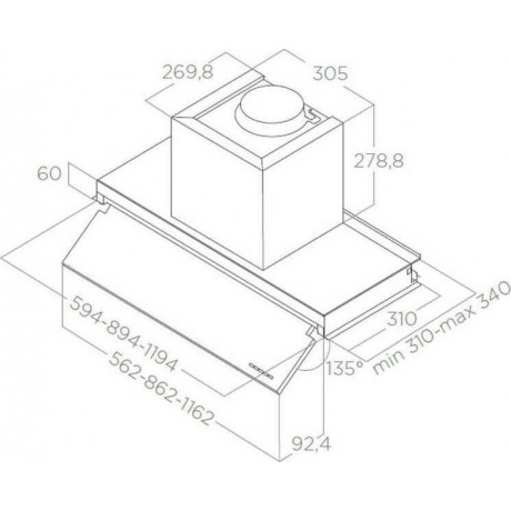 Elica Boxin No Drip IX/A/90 Μηχανισμός Απορρόφησης 90cm Inox