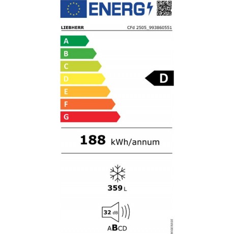 Liebherr CFd 2505 Plus Οριζόντιος Καταψύκτης 359lt  