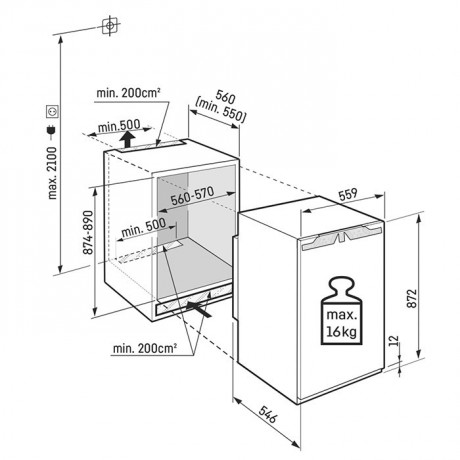 Liebherr IRbi 3951 Prime Εντοιχιζόμενο Mini Bar Υ89xΠ57xΒ55εκ. Λευκό