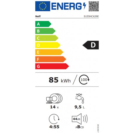 Neff S155HCX29E  Πλήρως Εντοιχιζόμενο Πλυντήριο Πιάτων 60εκ