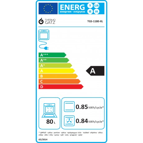 Thermogatz TGS 1180 XL Εντοιχιζόμενος Φούρνος 80lt Inox 04.405.212