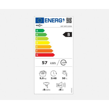 Winstar WST WMT1259IN Πλυντήριο Ρούχων Ατμού 9kg 1200 Στροφών Inverter 