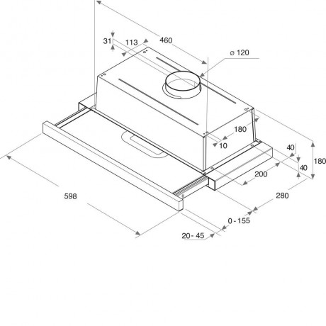 Whirlpool AKR 749 IX Απορροφητήρας Συρόμενος 60 Cm, Inox